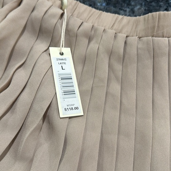 Max Studio Tan Midi A-Line Skirt - Picture 3 of 9